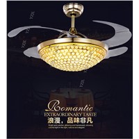 42inch ceiling fan with remote control restaurant crystal ceiling fan lights LED living room bedroom Fan lights light crystal