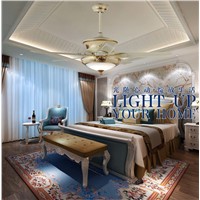 Restaurant vintage ceiling chandelier fan lights LED American living room home remote control fan lamp ceiling chandelier fan