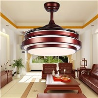 Ceiling fans lamp 42 inch 108cm LED living room ceiling lamp 85-265V brown Dimming remote control free shopping ceiling fan lamp