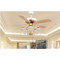 Crystal fan lamp ceiling fan light fan ceiling lights restaurant with candle light continental contracted American wind