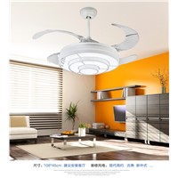 Simple stealth ceiling fan lights-white modern pastoral expansion ceiling fan ceiling light dining room fans LED study home