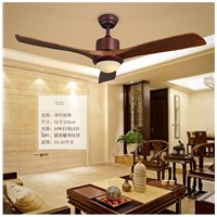 220V~260V LED lights fan pendant wooden leaf living room minimalist Chinese restaurant fan pendant with remote control