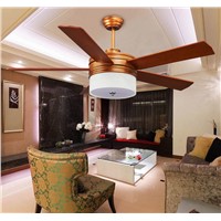 52inch Solid wood fan lamps ceiling fan LED ceiling light fan light dining room fan lamp ceiling simple bedroom remote control