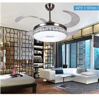 42inch ceiling chandelier fan lights frequency ceiling chandelier fans stealth LED modern minimalist living room dining room