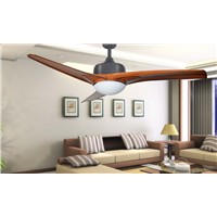 Vintage simple ceiling fan 52inch LED lamp dining room living room Western 3 ABS baldes bedroom silent fan light with controler