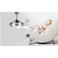 LED folding fan fashion living room modern minimalist restaurant fan light ceiling fan lamp with remote control 42inc fans