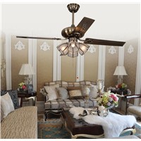 Continental antique copper ceiling fan lamp simple fashion fan light ceiling lamp modern bedroom fan lamp door restaurant 48inch