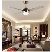 Modern minimalist LED fan lights 44inch iron leaf fan light ceiling bedroom ceiling fan lights with smart remote control