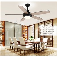 Ceiling fan lights wooden blades single lamp Black LED fan lamp restaurant remote control ceiling fan minimalist bedroom new