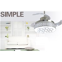 Modern stealth ceiling chandelier fan 42inch LED fan lights restaurant ceiling chandelier fan with remote control living room