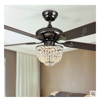 52inch LED modern minimalist restaurant fashion crystal ceiling chandelier fan light remote control fan chandelier lamp