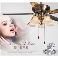 Ceiling fan light simple fashion Stainless Steel leaves antique fan ceiling light living room dining room fan lights ceiling