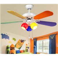 American fashion loft led ceiling fan light led fan light for Children room dining room living room fan lamp with E27 220V
