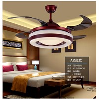 110~240V LED fan chandelier dining room living room-bedroom electric with remote control fan chandelier fan light vintage