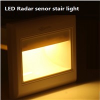2pcs/lot 1W 85-265Vac Radar sensor  led stair light , time ,distance ,light sensor adjustable Night Lamp  86 box, led footlight