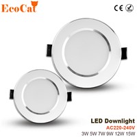 ECO Cat led spotlight ceiling 220V 3W 5W 7W 9W 12W 15W Aluminum lampada led 240V for bedroom cold white warm white