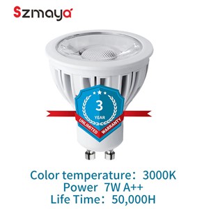 3 pcs PACK GU10 LED Light Bulbs 24 Degree Dimmable ,Aluminum material, 75W Halogen Bulbs , 7W, 630lm, Warm White 3000K,