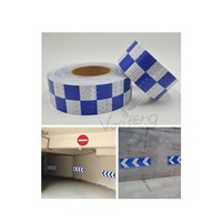 5cmx10m Shining Blue White Color Square Self-Adhesive Reflective Warning Tape for car&amp;amp;amp; motorcycle