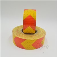 5cmx5m shining reflective warning self-adhesive stikcer with yellow red color arrow printing for car
