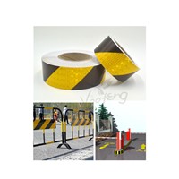 5cmx5m Small Shining Square Self-Adhesive Reflective Warning Tape with Yellow Black ColorTtwill Printing for Car AND Motorcycle