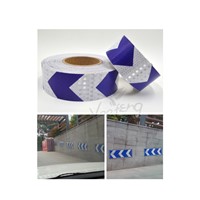 5cmx5m Shining Reflective Warning Self-Adhesive Stikcer with Blue White Color Arrow Printing for Car&amp;amp;amp;Motorcycle