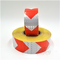 5cmx5m Shining Reflective Warning Self-Adhesive Stikcer with Red White Color Arrow Printing for Car