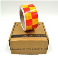 5cmx5m Shining Yellow Red Color Square Self-Adhesive Reflective Warning Tape for car&amp; motorcycle