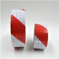 5cmx3m Shining Reflective Warning Self-Adhesive Stikcer with Red White Color Twill Printing for Car