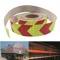 5cmx30m Wholesale fluorescent Lime red arrow safety warning tape caution tape Reflective Safety Warning Conspicuity Tape