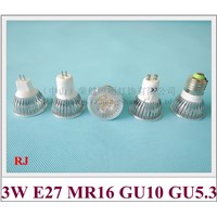 lathe profile aluminum LED spot light 3 led 3W LED bulb E27 / GU10 / GU5.3(MR16) E14 spotlight led AC85-265V input