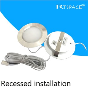 DHL Recessed installation DC 12v 50pcs/lots 3W LED Puck/Cabinet Light,LED spotlight with 2835 leds,silver or white shell.