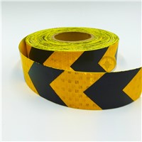 5cmx5m Small Shining Square Self-Adhesive Reflective Warning Tape with Yellow Black Color Arrow Printing for Car