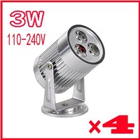 2pcs/lot Wholesale High Power 3W   White / Warm White Garden 3*1W LED wall mounted spotlight