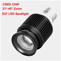 2017 New Zoom Led SpotLight Cree Cob E27 Spot Led Spot Light 5W 3000K 4000K 6000K Bulb Lamp Museum Cabinets Lighting 110V 220V