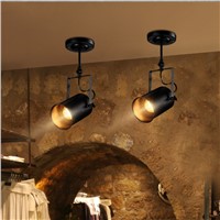 Vintage industrial wind retro track light background wall lights bar personality Ming clothing store LED living room spotlights