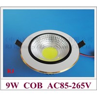 COB LED ceiling lamp 9W LED downlight down light lamp AC85-265V 9W  with blade radiator 3 year warranty free shipping