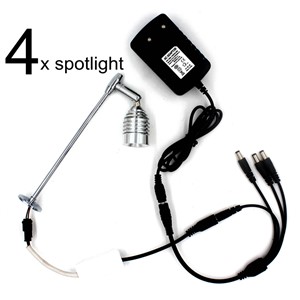 One combo 4PCS LED spotlight 12V adapter 2W Spot light warm pure white rotatable Store Showcase Exhibition commercial lighting