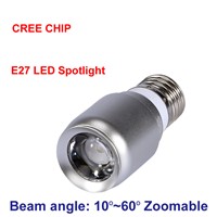 New Zoom Mini Spot Led Light Cob Cree Chip E27 1W Led Spotlight 3000K 6000K Bulb Lamp Museum Cabinets Lighting 110V 220V