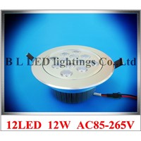 LED recessed ceiling spot light lamp 12W LED down light LED ceiling light 12W AC85-265V free shipping