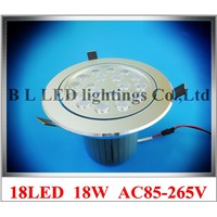 high power LED ceiling spot light 18W LED downlight LED ceiling light 18W AC85-265V free shipping