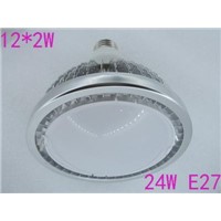 NEW 1pcs/lots Fins shell white cover with nice power,24w e27 12*2w led par light/led par38 lamp bulb,led spotlights