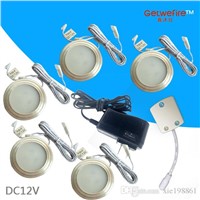 DC 12v 5pcs/lots 1.5W with 3pcs 5630 type leds,100LM ,LED Puck/Cabinet Light,LED spotlight+1PC connector line+1pc 12v1a adapter