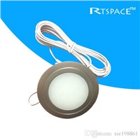 Recessed installation DC 12v 1pcs/lots 1.5W LED Puck/Cabinet Light,LED spotlight with 18pcs 3528 leds,Milky cover