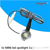 TOP mini type 5v DC 1pcs/lots 1W top brightness LED Puck/Cabinet Light, LED ceiling light dimmable (No need power)