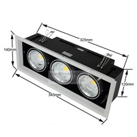 AC85-265V 30W Dimmable LED Double LED Bean Pot Light LED Grille Lamp 3*10w Grille Lamp