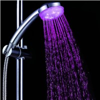 New Colorful Head Home Bathroom 7 Colors Changing LED Shower Faucet Water Glow Light