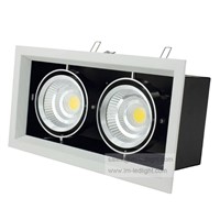 2x10W Dimmable Grille Lights 20w Square COB LED ceiling Grille light Lamp LED bean pot light warm white