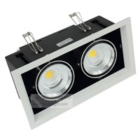 Dimmable double COB Led down lamp 2 *10 w Dimmable LED ceiling grille lamp double COB lamp AC85-260V