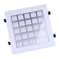 85-265V 25W LED Grille Light Square style White or Warm white celling light