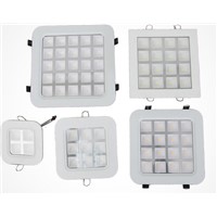 DHLshipping Super 25W Ultra Thin Square Grid Aluminum Recessed LED Grille Lamp kitchen bathroom 215*215mm Down lights AC110-240V
